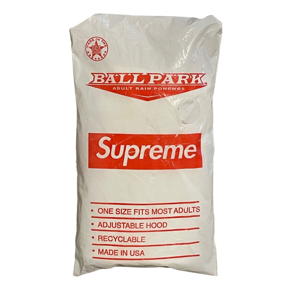 Supreme‎ Ballpark Poncho White SS20 Box Logo Rain Gear One Size Made in USA - Picture 2 of 9